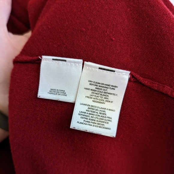 ANNE KLEIN Pointelle Trim Waterfall Cardigan ln Titian Red - Picture 6 of 6